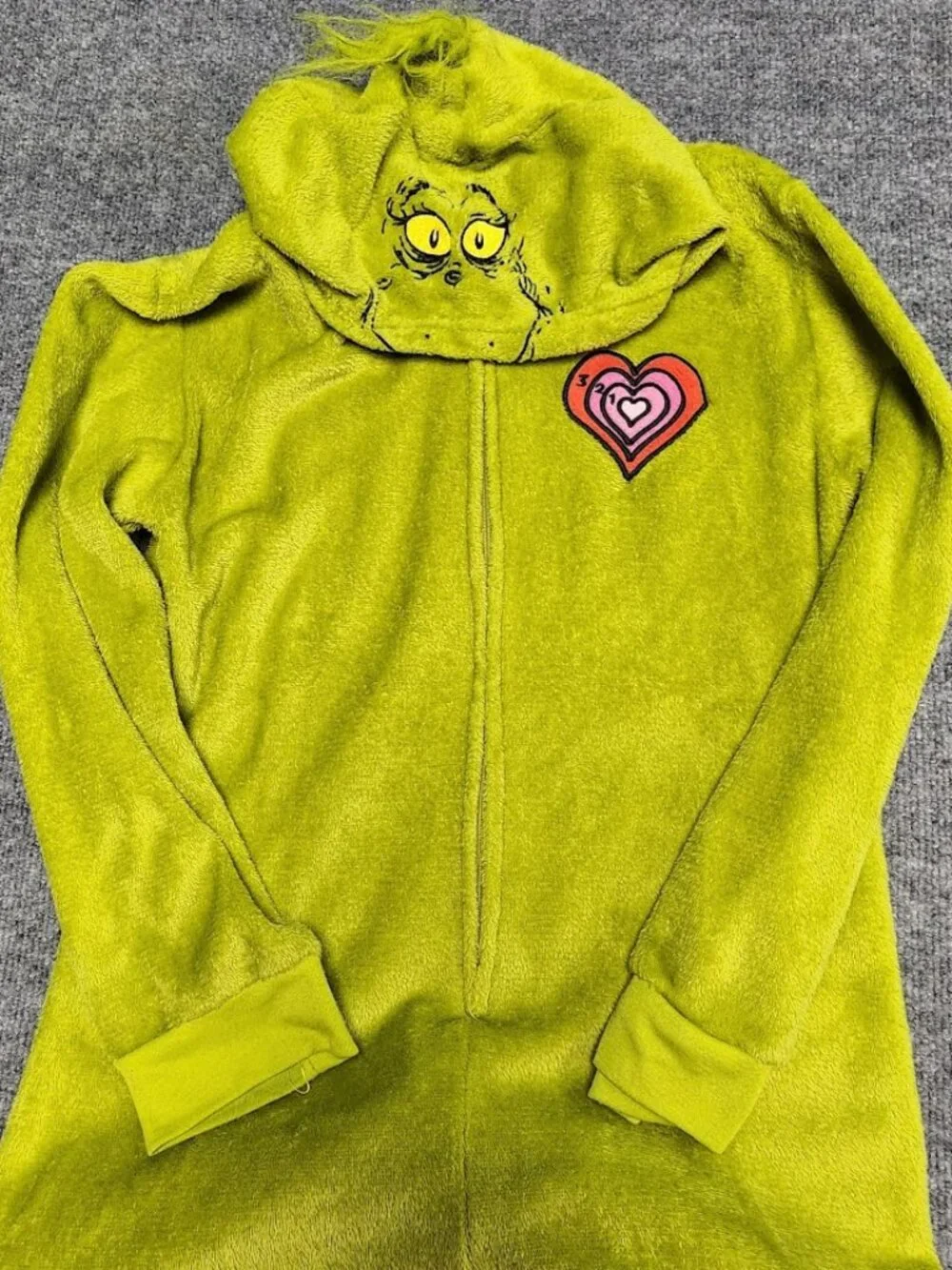 The Grinch Youth Green Hooded Christmas Onesie Pajamas
